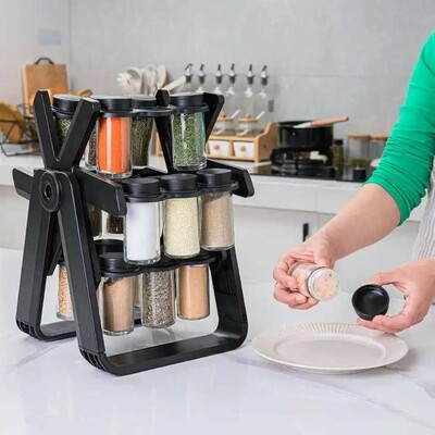 18 Pieces spice rack Rotating